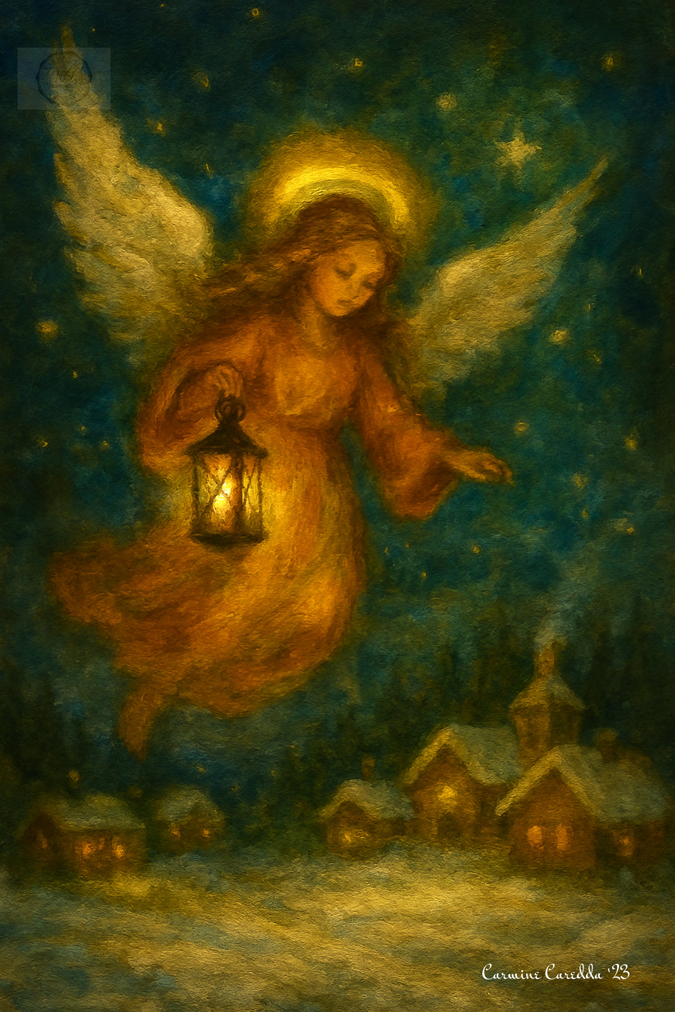 Angelo di Natale con Lanterna