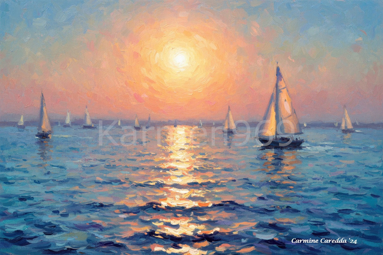 Barche a Vela al Tramonto