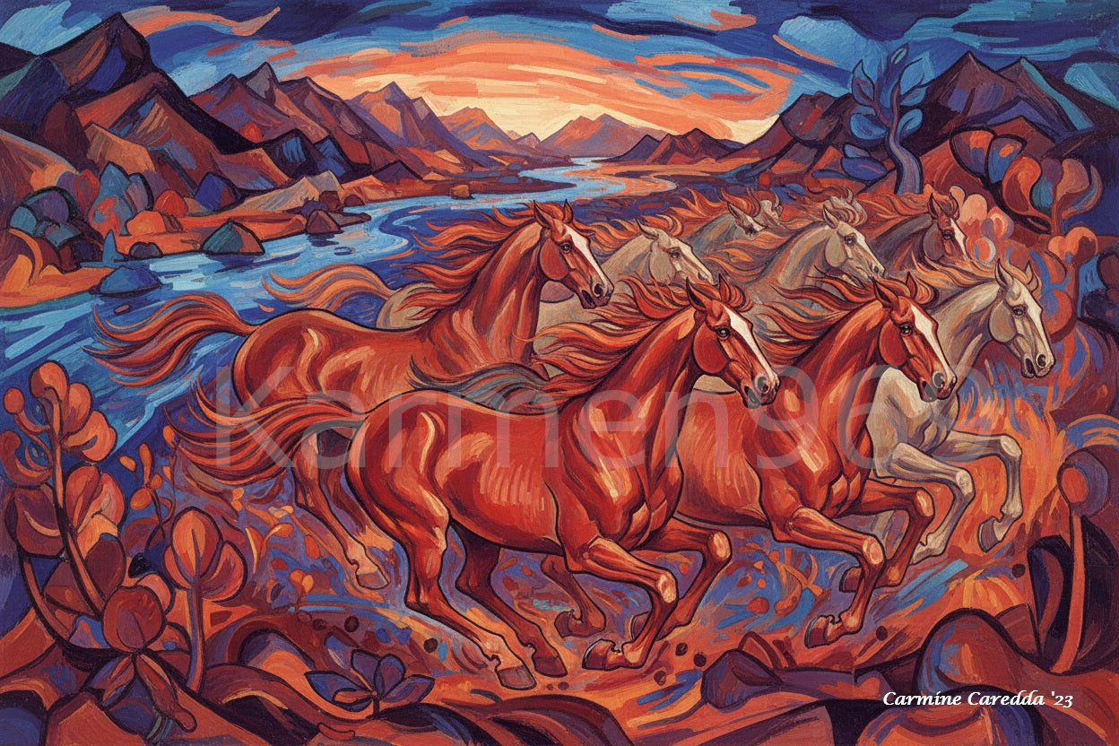 Cavalli Selvaggi al Tramonto