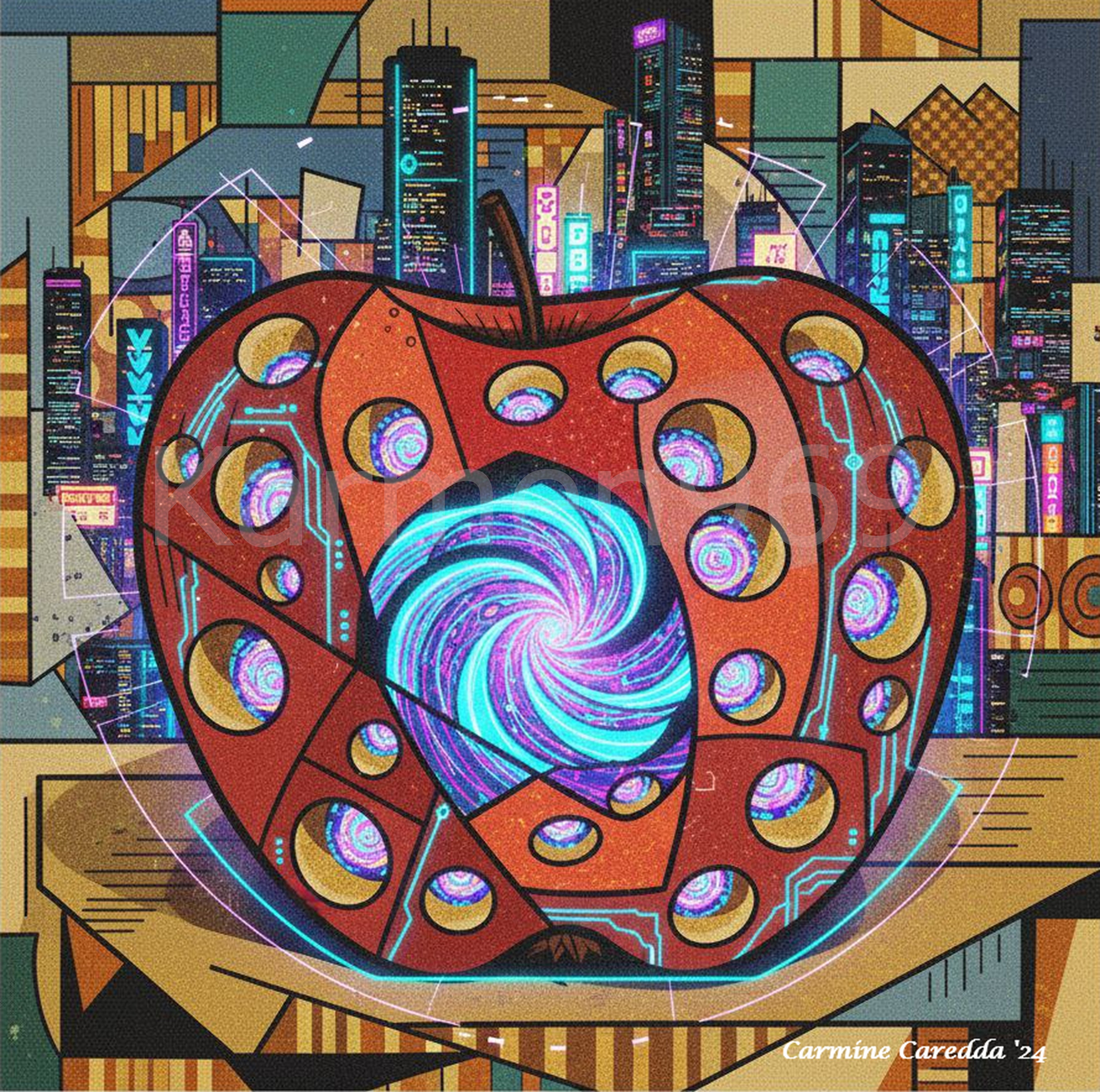 Mela Cubista con Vortice Urbano