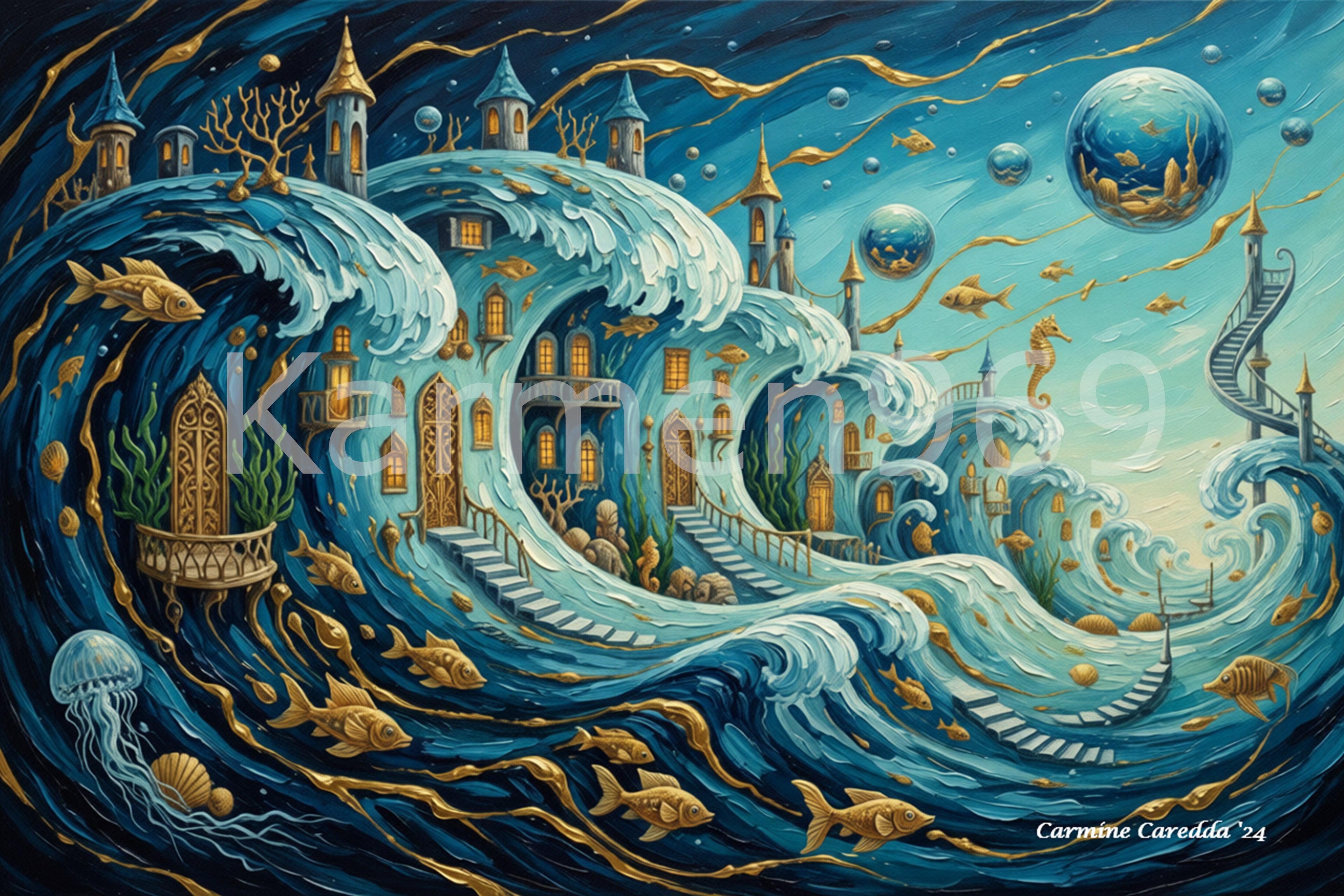 Città Sottomarina Surreale - Onde d'Oro